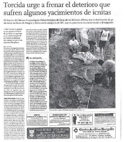 FOTOTorcida urge a frenar el deterioro que sufen algunos yacimientos de icnitas
