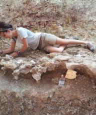 Hallada la columna vertebral de un dinosaurio gigante en el yacimiento de Torrelara (Burgos)