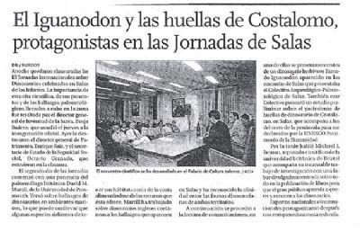 FOTOEl iguanodon y las huellas de Costalomo, protagonistas en las Jornadas de Salas