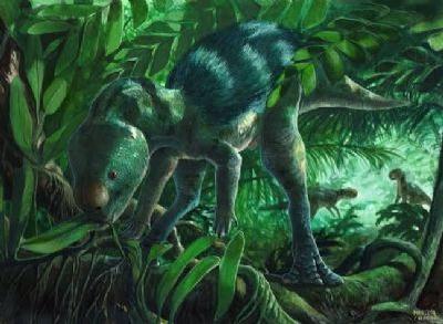 FOTOLa reconstrucci�n muestra c�mo habr�a sido Foskeia pelendonum, un dinosaurio del tama�o de un perro que vivi� en la actual Espa�a hace m�s de 120 millones  de a�os. Martina Charnelli
